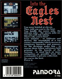 Box back cover for Into the Eagle's Nest on the Commodore 64.