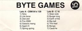 Box back cover for Invader on the Commodore 64.
