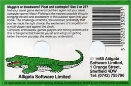 Box back cover for Jack Charlton's Match Fishing on the Commodore 64.