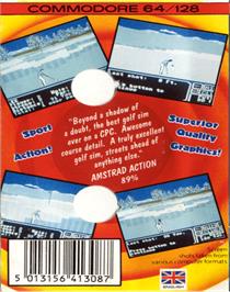 Box back cover for Jack Nicklaus' Greatest 18 Holes of Major Championship Golf on the Commodore 64.
