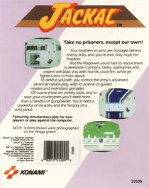 Box back cover for Jackal on the Commodore 64.