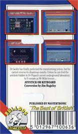 Box back cover for Jackle and Wide on the Commodore 64.