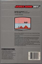 Box back cover for James Bond on the Commodore 64.