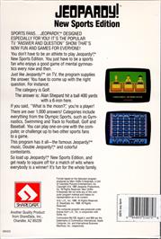 Box back cover for Jeopardy! on the Commodore 64.