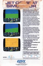 Box back cover for Jet Combat Simulator on the Commodore 64.