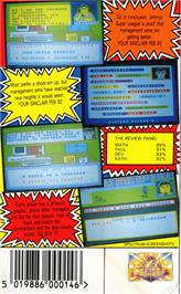 Box back cover for Jimmy's Super League on the Commodore 64.