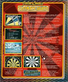 Box back cover for John Lowe's Ultimate Darts on the Commodore 64.