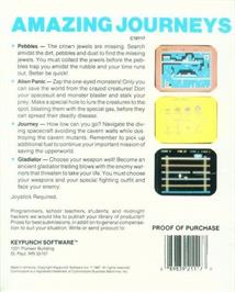 Box back cover for Journey on the Commodore 64.