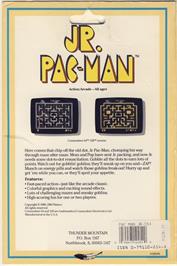 Box back cover for Jr. Pac-man on the Commodore 64.