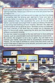 Box back cover for Jump Jet on the Commodore 64.