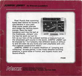 Box back cover for Jumpin' Jimmy on the Commodore 64.
