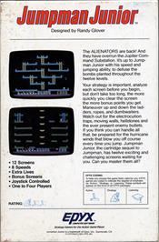 Box back cover for Jumpman Junior on the Commodore 64.