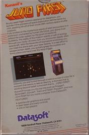 Box back cover for Juno First on the Commodore 64.