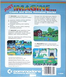 Box back cover for Just Imagine on the Commodore 64.