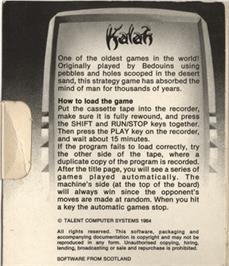 Box back cover for Kalah (RUN) on the Commodore 64.