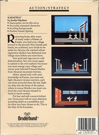 Box back cover for Karateka on the Commodore 64.