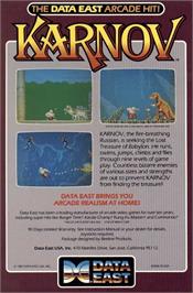Box back cover for Karnov on the Commodore 64.