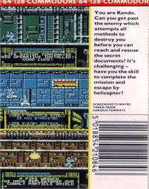 Box back cover for Kendo Warrior on the Commodore 64.