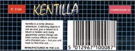 Box back cover for Kentilla on the Commodore 64.