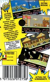 Box back cover for Kgb Superspy on the Commodore 64.