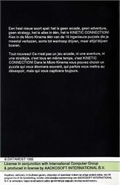 Box back cover for Kinetic Connection on the Commodore 64.