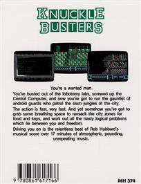 Box back cover for Knuckle Busters on the Commodore 64.