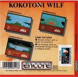 Box back cover for Kokotoni Wilf on the Commodore 64.