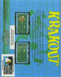 Box back cover for Krakout on the Commodore 64.