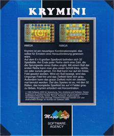 Box back cover for Krymini on the Commodore 64.