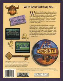 Box back cover for Labyrinth (Lloyd Bank) on the Commodore 64.