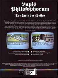 Box back cover for Lapis Philosophorum - The Philosophers' Stone on the Commodore 64.