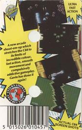 Box back cover for Lazer-force on the Commodore 64.