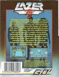 Box back cover for Lazer Tag on the Commodore 64.