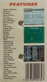Box back cover for League Football on the Commodore 64.