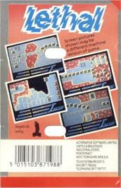 Box back cover for Lethal on the Commodore 64.