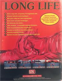 Box back cover for Long Life on the Commodore 64.