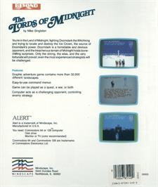 Box back cover for Lords Of Midnight on the Commodore 64.
