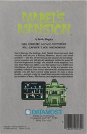 Box back cover for Mabel's Mansion on the Commodore 64.