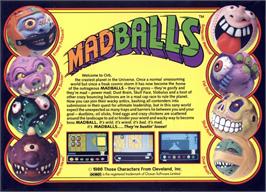 Box back cover for Madballs on the Commodore 64.
