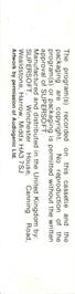 Box back cover for Mangrove on the Commodore 64.