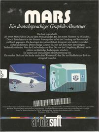 Box back cover for Mars (dilithium Press) on the Commodore 64.