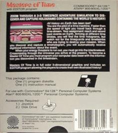 Box back cover for Masters Of Time on the Commodore 64.
