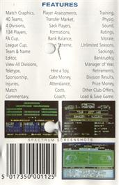 Box back cover for Match on the Commodore 64.