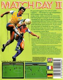 Box back cover for Match Day 2 on the Commodore 64.