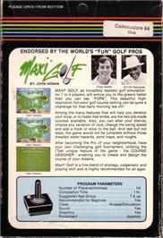 Box back cover for Maxi Golf on the Commodore 64.