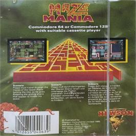 Box back cover for Maze Mania on the Commodore 64.
