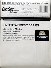 Box back cover for Medieval Adventure on the Commodore 64.