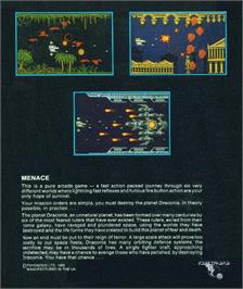 Box back cover for Menace on the Commodore 64.