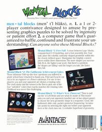 Box back cover for Mental Blocks on the Commodore 64.