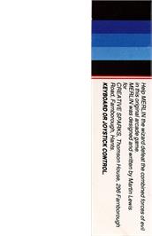 Box back cover for Merlin (Wye Valley Software) on the Commodore 64.